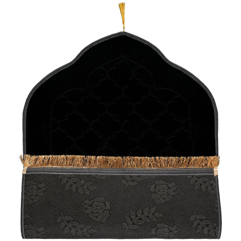 Premium Gebetsteppich Schwarz, 70 x 110 cm - Myprayrug