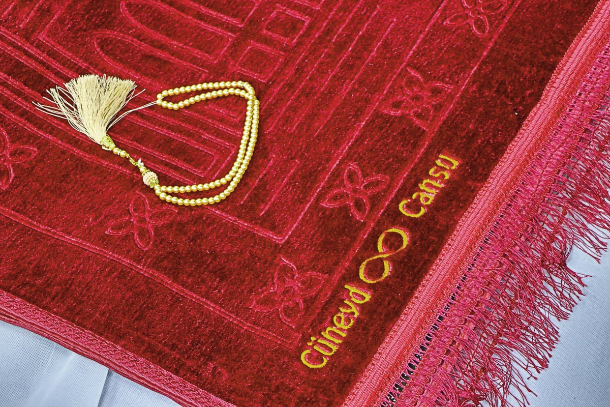 Gebetsteppich Rot mit Muster - Myprayrug