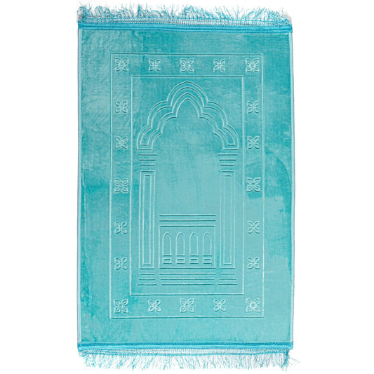 Gebetsteppich in Farbe Pastellblau mit Muster